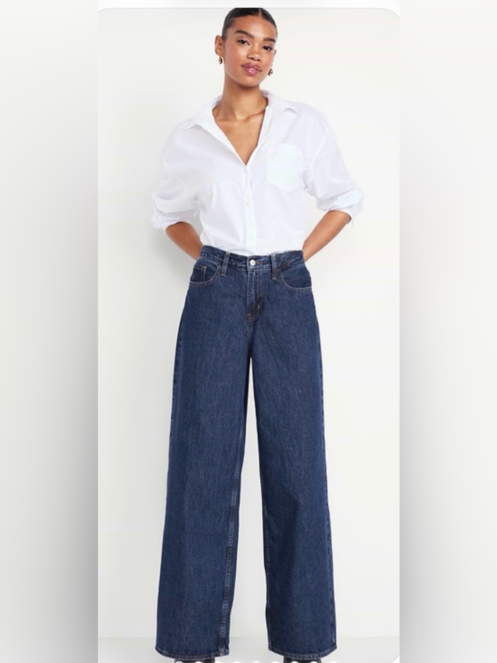 Old Navy WOW baggy Wide-Leg Jeans in Dark Blue Wash
